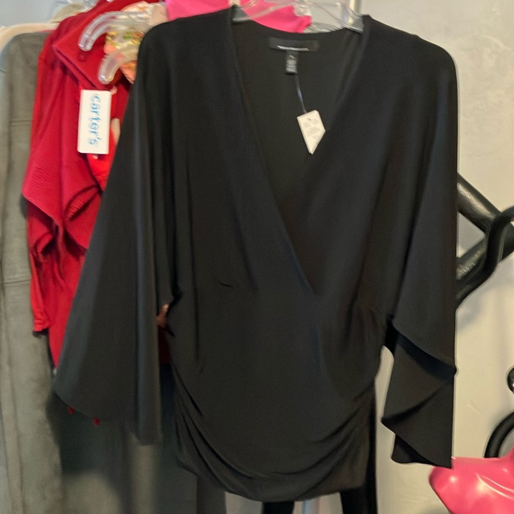 Ladies, new black top, White House, size large $89